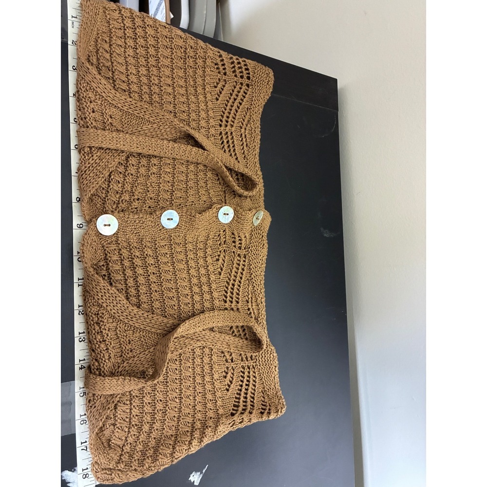 Crochet Open Knit Crop Tank Top Size XL Boho Western Country Concert Beachy - Picture 8 of 9
